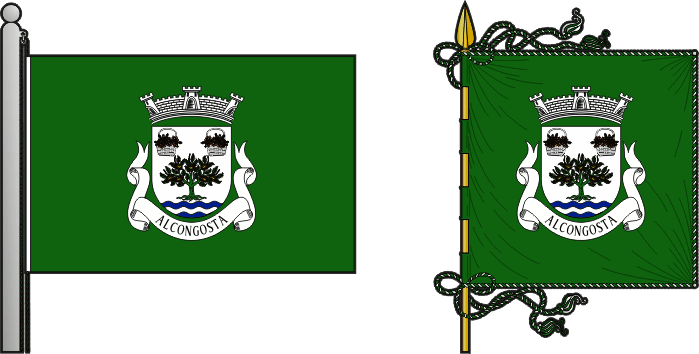 Bandeira e estandarte da freguesia de Alcongosta - Alcongosta civil parish, flag and banner Bandeira e estandarte da freguesia de Alcongosta - Alcongosta civil parish, flag and banner