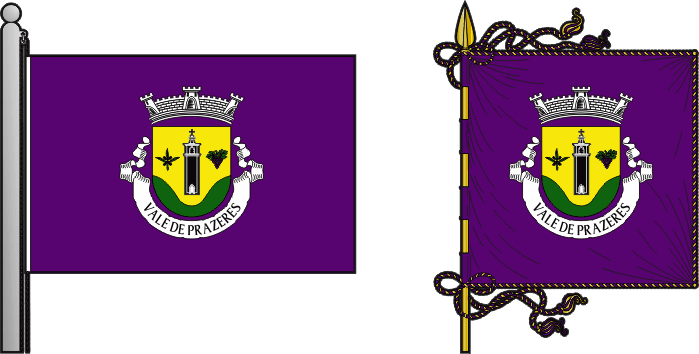 Bandeira e estandarte da antiga freguesia de Vale de Prazeres - Vale de Prazeres former civil parish, flag and banner Bandeira e estandarte da antiga freguesia de Vale de Prazeres - Vale de Prazeres former civil parish, flag and banner