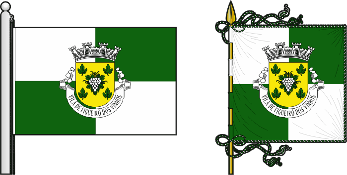 Bandeira e estandarte do município de Figueiró dos Vinhos - Figueiró dos Vinhos Municipality flag and banner
