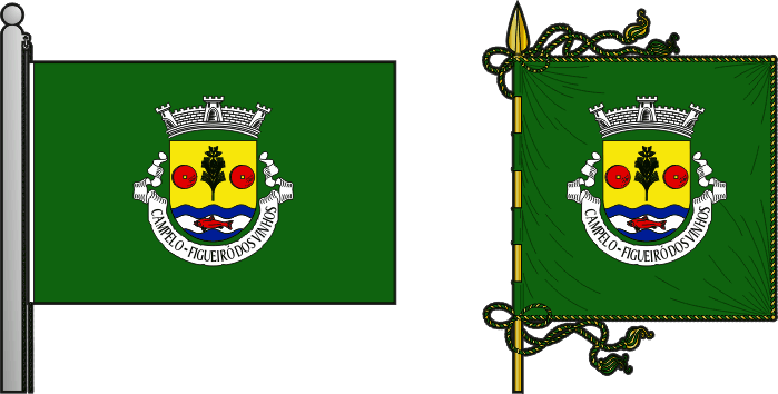 Bandeira e estandarte da freguesia de Campelo - Campelo civil parish, flag and banner