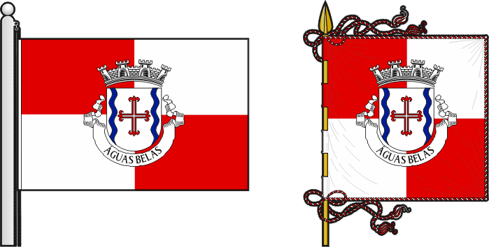 Bandeira e estandarte da freguesia de Águas Belas - Águas Belas civil parish, flag and banner Bandeira e estandarte da freguesia de Águas Belas - Águas Belas civil parish, flag and banner