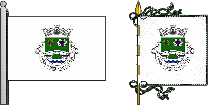 Bandeira e estandarte da freguesia de Chãos - Chãos civil parish, flag and banner Bandeira e estandarte da freguesia de Chãos - Chãos civil parish, flag and banner