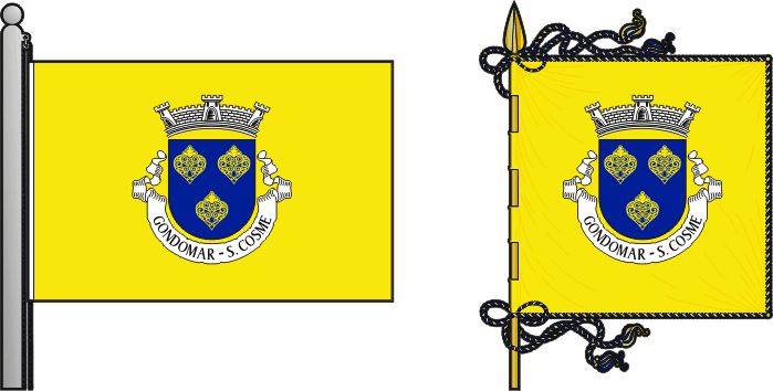 Bandeira e estandarte da antiga freguesia de Gondomar (São Cosme) - Gondomar (São Cosme) former civil parish, flag and banner Bandeira e estandarte da antiga freguesia de Gondomar (São Cosme) - Gondomar (São Cosme) former civil parish, flag and banner