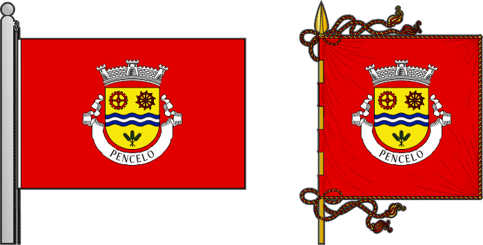 Bandeira e estandarte da freguesia de Pencelo - Pencelo civil parish, flag and banner Bandeira e estandarte da freguesia de Pencelo - Pencelo civil parish, flag and banner
