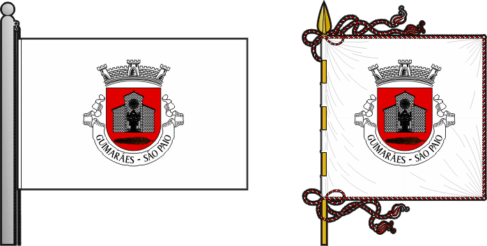 Bandeira e estandarte da antiga freguesia de Guimarães (São Paio) - Guimarães (São Paio) former civil parish, flag and banner Bandeira e estandarte da antiga freguesia de Guimarães (São Paio) - Guimarães (São Paio) former civil parish, flag and banner