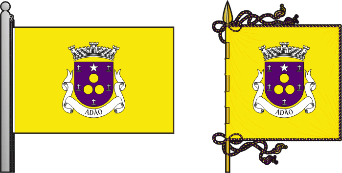 Bandeira e estandarte da Freguesia de Adão - Adão civil parish, flag and banner Bandeira e estandarte da Freguesia de Adão - Adão civil parish, flag and banner