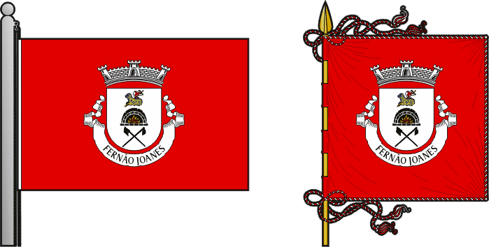 Bandeira e estandarte da freguesia de Fernão Joanes - Fernão Joanes civil parish, flag and banner Bandeira e estandarte da freguesia de Fernão Joanes - Fernão Joanes civil parish, flag and banner