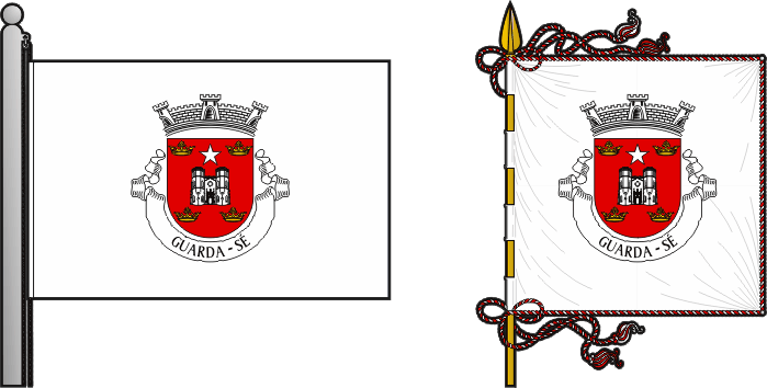 Bandeira e estandarte da antiga freguesia de Guarda (Sé) - Guarda (Sé) former civil parish, flag and banner Bandeira e estandarte da antiga freguesia de Guarda (Sé) - Guarda (Sé) former civil parish, flag and banner