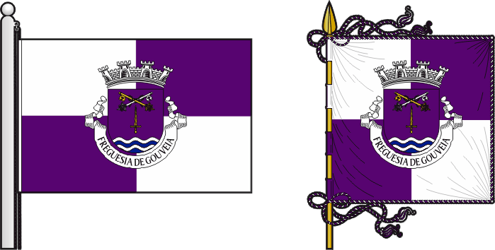 Bandeira e estandarte da Freguesia de Gouveia - Gouveia civil parish, flag and banner Bandeira e estandarte da Freguesia de Gouveia - Gouveia civil parish, flag and banner