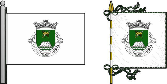 Bandeira e estandarte da freguesia de Castelo Branco - Castelo Branco civil parish, flag and banner