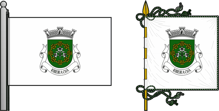 Bandeira e estandarte da freguesia de Ribeira Chã - Ribeira Chã civil parish, flag and banner Bandeira e estandarte da freguesia de Ribeira Chã - Ribeira Chã civil parish, flag and banner