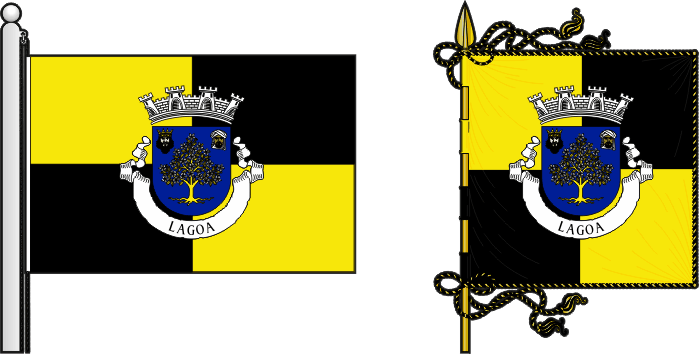 Bandeira e estandarte do Município de Lagoa - Lagoa municipal flag and banner Bandeira e estandarte do Município de Lagoa - Lagoa municipal flag and banner