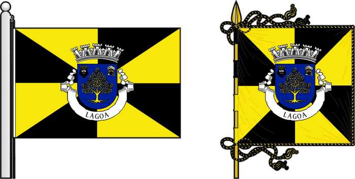 Bandeira e estandarte do Município de Lagoa - Lagoa municipal flag and banner Bandeira e estandarte do Município de Lagoa - Lagoa municipal flag and banner