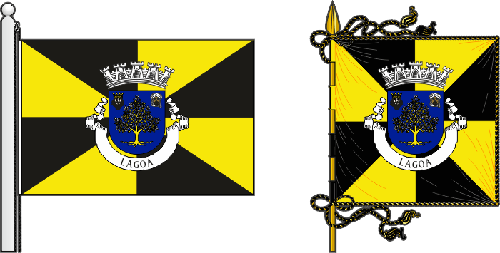 Bandeira e estandarte do Município de Lagoa - Lagoa municipal flag and banner Bandeira e estandarte do Município de Lagoa - Lagoa municipal flag and banner