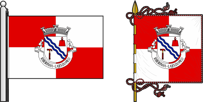 Bandeira e estandarte da freguesia de Ribeirinha - Ribeirinha civil parish, flag and banner Bandeira e estandarte da freguesia de Ribeirinha - Ribeirinha civil parish, flag and banner