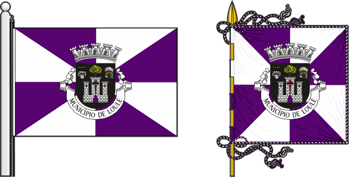 Bandeira e estandarte do Município de Loulé - Loulé municipal flag and banner Bandeira e estandarte do Município de Loulé - Loulé municipal flag and banner
