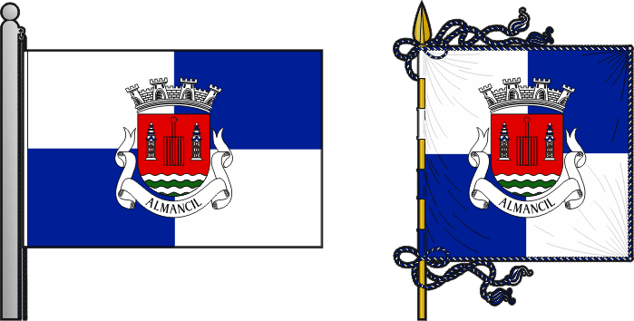 Bandeira e estandarte da freguesia de Almancil - Almancil civil parish, flag and banner Bandeira e estandarte da freguesia de Almancil - Almancil civil parish, flag and banner