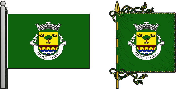 Bandeira e estandarte da freguesia de Ameixial - Ameixial civil parish, flag and banner