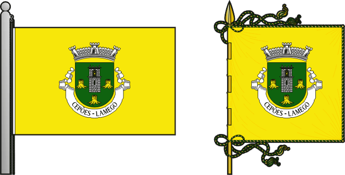 Bandeira e estandarte da antiga freguesia de Cepões - Cepões former civil parish, flag and banner Bandeira e estandarte da antiga freguesia de Cepões - Cepões former civil parish, flag and banner