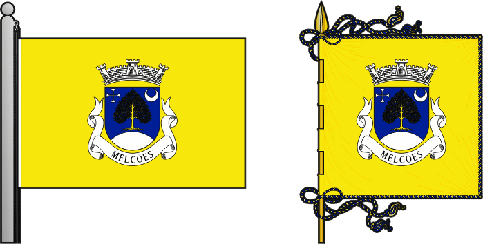 Bandeira e estandarte da antiga freguesia de Melcões - Melcões former civil parish, flag and banner Bandeira e estandarte da antiga freguesia de Melcões - Melcões former civil parish, flag and banner