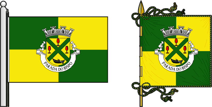 Bandeira e estandarte da antiga freguesia de Parada do Bispo - Parada do Bispo former civil parish, flag and banner Bandeira e estandarte da antiga freguesia de Parada do Bispo - Parada do Bispo former civil parish, flag and banner