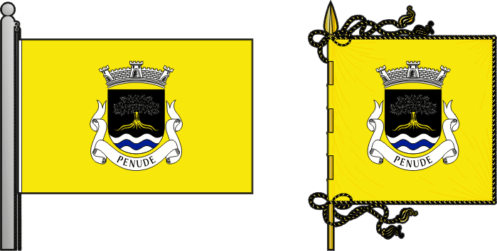 Bandeira e estandarte da freguesia de Penude - Penude civil parish, flag and banner Bandeira e estandarte da freguesia de Penude - Penude civil parish, flag and banner