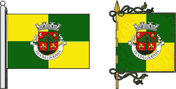 Bandeira e estandarte do Município da Lourinhã - Lourinhã municipal flag and banner Bandeira e estandarte do Município da Lourinhã - Lourinhã municipal flag and banner