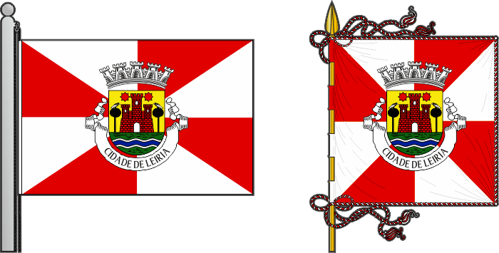 Bandeira e estandarte do Município de Leiria - Leiria municipal flag and banner Bandeira e estandarte do Município de Leiria - Leiria municipal flag and banner