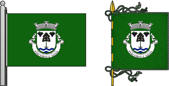 Bandeira e estandarte da União das freguesias de Parceiros e Azoia - Parceiros and Azoia civil parishes union flag and banner