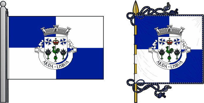 Bandeira e estandarte da freguesia da Ajuda - Ajuda civil parish, flag and banner Bandeira e estandarte da freguesia da Ajuda - Ajuda civil parish, flag and banner