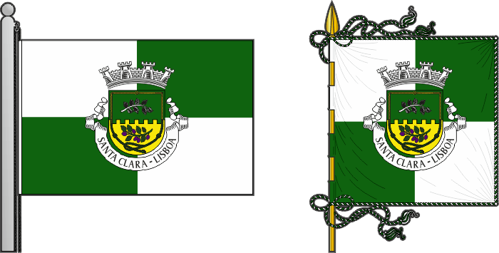 Bandeira e estandarte da freguesia de Santa Clara - Santa Clara civil parish, flag and banner Bandeira e estandarte da freguesia de Santa Clara - Santa Clara civil parish, flag and banner