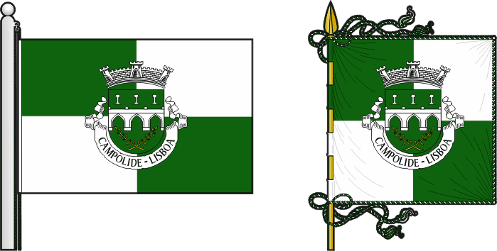 Bandeira e estandarte da freguesia de Campolide - Campolide civil parish, flag and banner Bandeira e estandarte da freguesia de Campolide - Campolide civil parish, flag and banner