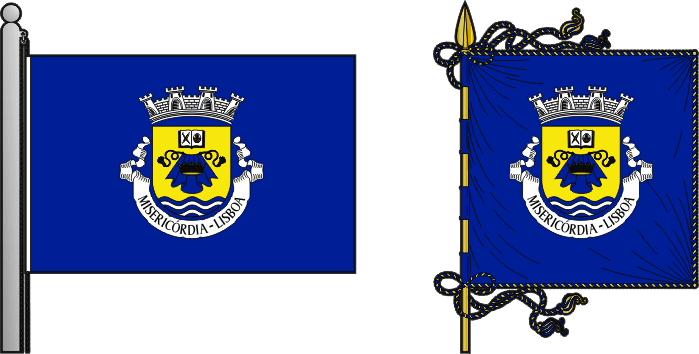 Bandeira e estandarte da Freguesia da Misericórdia - Misericórdia civil parish, flag and banner Bandeira e estandarte da Freguesia da Misericórdia - Misericórdia civil parish, flag and banner