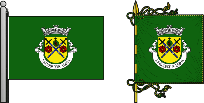 Bandeira e estandarte da antiga freguesia de São João de Deus - São João de Deus former civil parish, flag and banner Bandeira e estandarte da antiga freguesia de São João de Deus - São João de Deus former civil parish, flag and banner