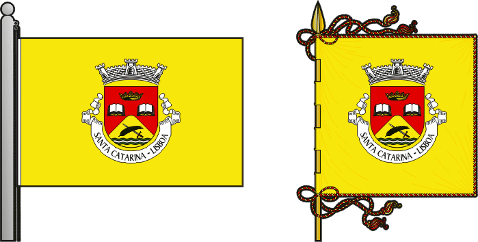 Bandeira e estandarte da antiga freguesia de Santa Catarina - Santa Catarina former civil parish, flag and banner Bandeira e estandarte da antiga freguesia de Santa Catarina - Santa Catarina former civil parish, flag and banner