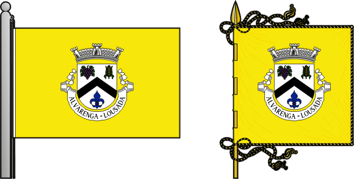 Bandeira e estandarte da antiga freguesia de Alvarenga - Alvarenga former civil parish, flag and banner Bandeira e estandarte da antiga freguesia de Alvarenga - Alvarenga former civil parish, flag and banner