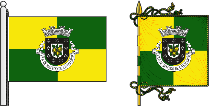 Bandeira e estandarte do Município de Macedo de Cavaleiros - Macedo de Cavaleiros municipal flag and banner Bandeira e estandarte do Município de Macedo de Cavaleiros - Macedo de Cavaleiros municipal flag and banner