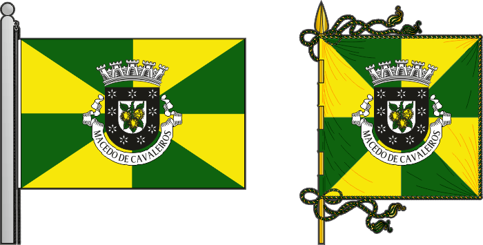 Bandeira e estandarte do Município de Macedo de Cavaleiros - Macedo de Cavaleiros municipal flag and banner Bandeira e estandarte do Município de Macedo de Cavaleiros - Macedo de Cavaleiros municipal flag and banner