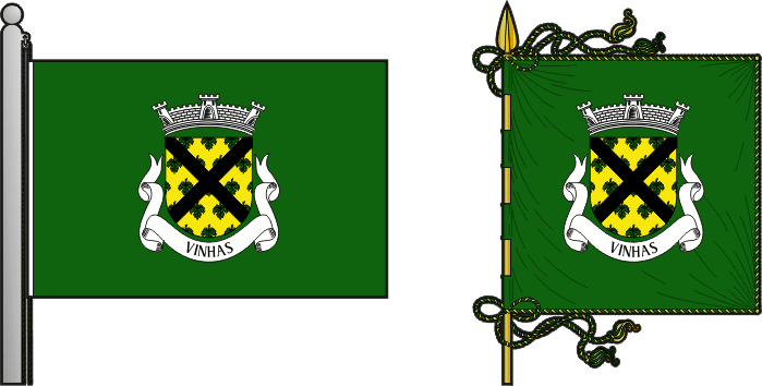 Bandeira e estandarte da freguesia de Vinhas - Vinhas civil parish, flag and banner Bandeira e estandarte da freguesia de Vinhas - Vinhas civil parish, flag and banner