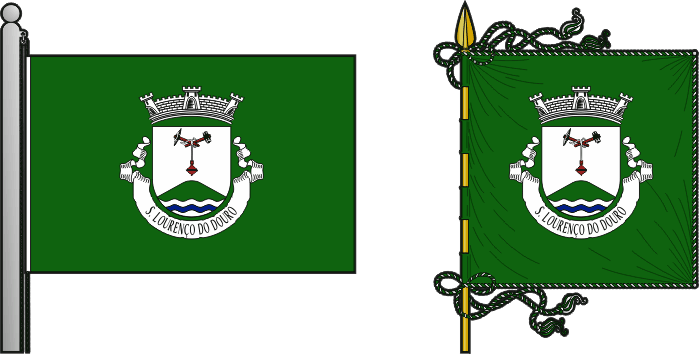 Bandeira e estandarte da antiga freguesia de São Lourenço do Douro - São Lourenço do Douro former civil parish, flag and banner