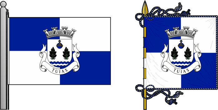 Bandeira e estandarte da antiga freguesia de Tuias - Tuias former civil parish, flag and banner Bandeira e estandarte da antiga freguesia de Tuias - Tuias former civil parish, flag and banner