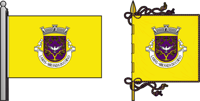Bandeira e estandarte da freguesia de Lamas - Lamas civil parish, flag and banner Bandeira e estandarte da freguesia de Lamas - Lamas civil parish, flag and banner