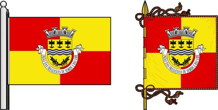 Bandeira e estandarte da União das freguesias de Semide e Rio Vide - Semide and Rio Vide civil parishes union flag and banner Bandeira e estandarte da União das freguesias de Semide e Rio Vide - Semide and Rio Vide civil parishes union flag and banner