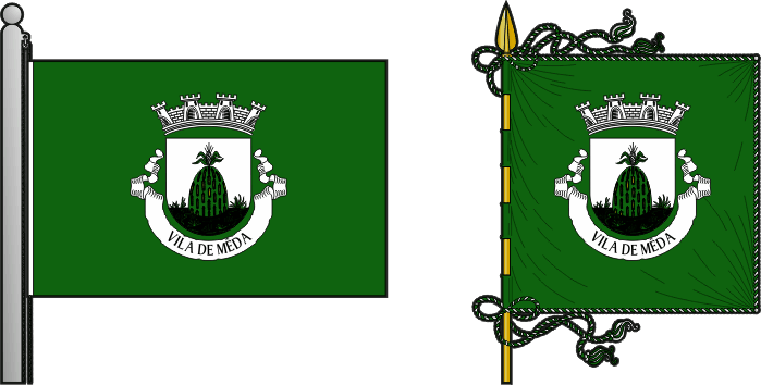 Bandeira e estandarte do Município de Mêda - Mêda municipal flag and banner