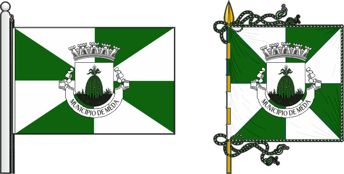 Bandeira e estandarte do Município de Mêda - Mêda municipal flag and banner