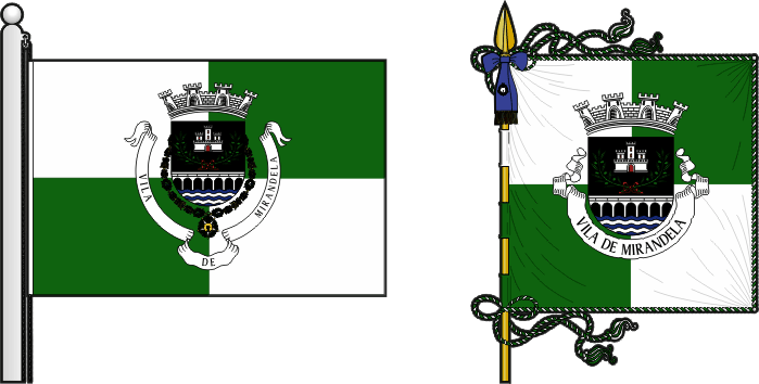 Bandeira e estandarte do Município de Mirandela - Mirandela municipal flag and banner