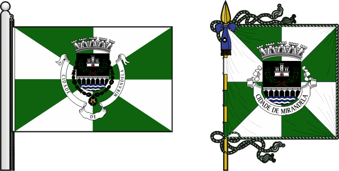 Bandeira e estandarte do Município de Mirandela - Mirandela municipal flag and banner