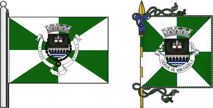 Bandeira e estandarte do Município de Mirandela - Mirandela municipal flag and banner