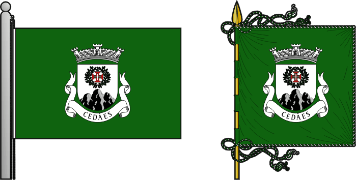 Bandeira e estandarte da freguesia de Cedães - Cedães civil parish, flag and banner Bandeira e estandarte da freguesia de Cedães - Cedães civil parish, flag and banner