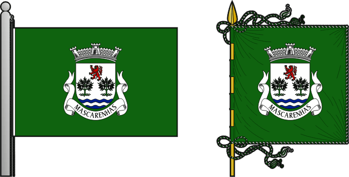 Bandeira e estandarte da freguesia de Mascarenhas - Mascarenhas civil parish, flag and banner Bandeira e estandarte da freguesia de Mascarenhas - Mascarenhas civil parish, flag and banner